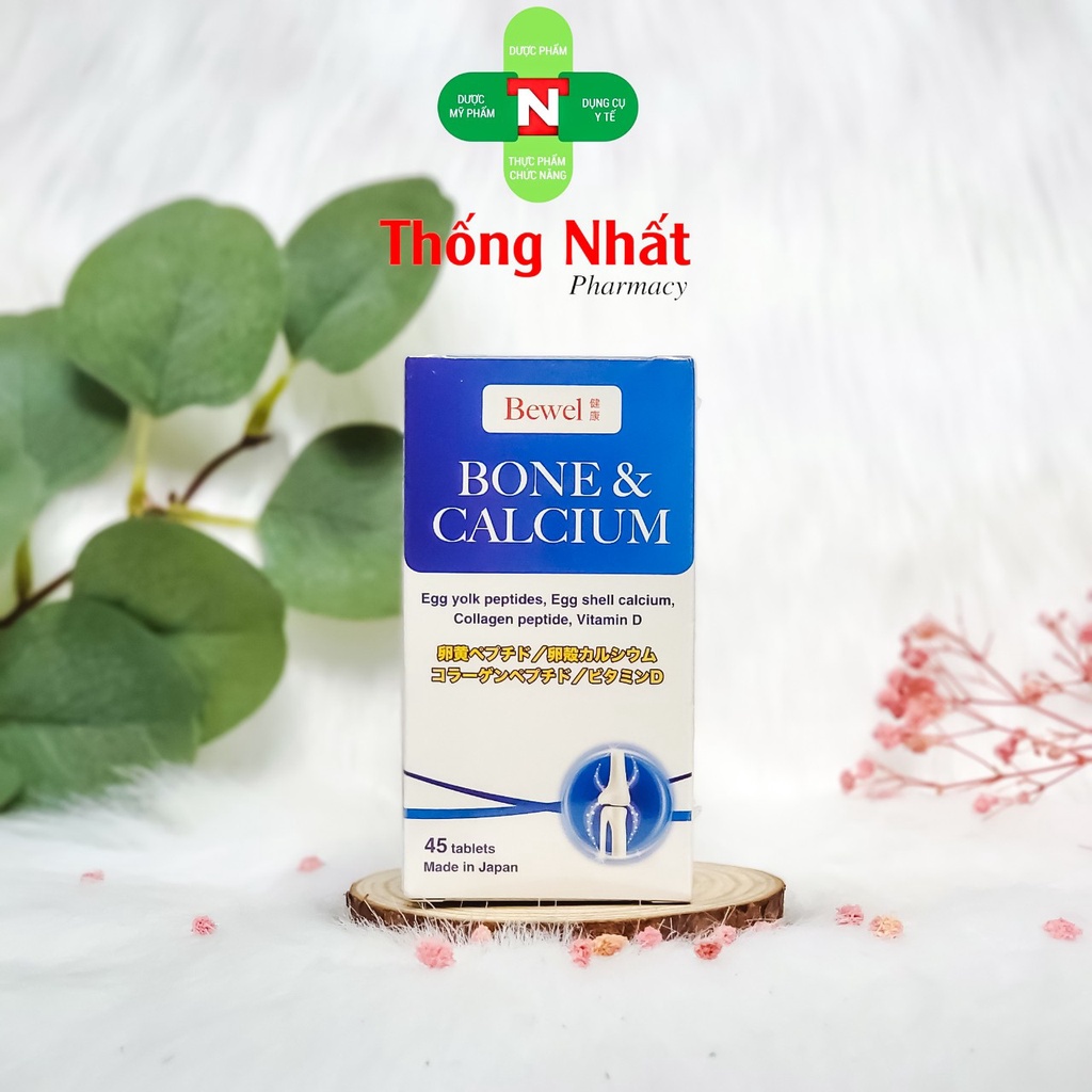 Viên uống bổ sung canxi tăng chiều cao, giảm loãng xương Bewel Bone & Calcium hộp 45 viên Waki