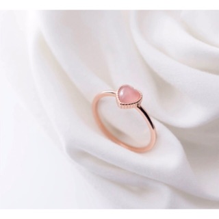 Nhẫn bạc trái tim đá mắt mèo hồng N226 (ảnh thật)