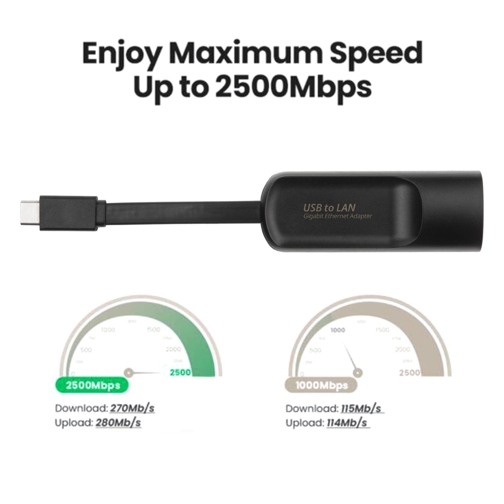 Thẻ Mạng Mở Rộng 2.5Gbps Cổng USB 3.0 / Type-C Sang RJ45 Cho Laptop PC