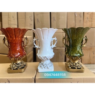 Bình hoa composite dáng cúp chân vuông S5 cao 32cm 💯BAO BỂ VỠ💯