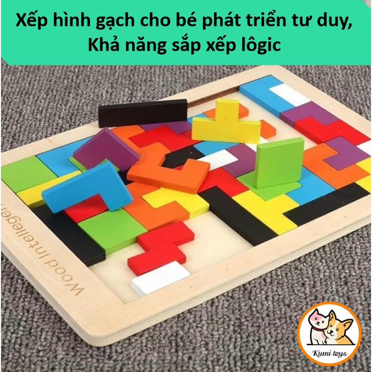 Đồ chơi xếp hình gạch tetris cỡ lớn cho bé thông minh Kumi toys