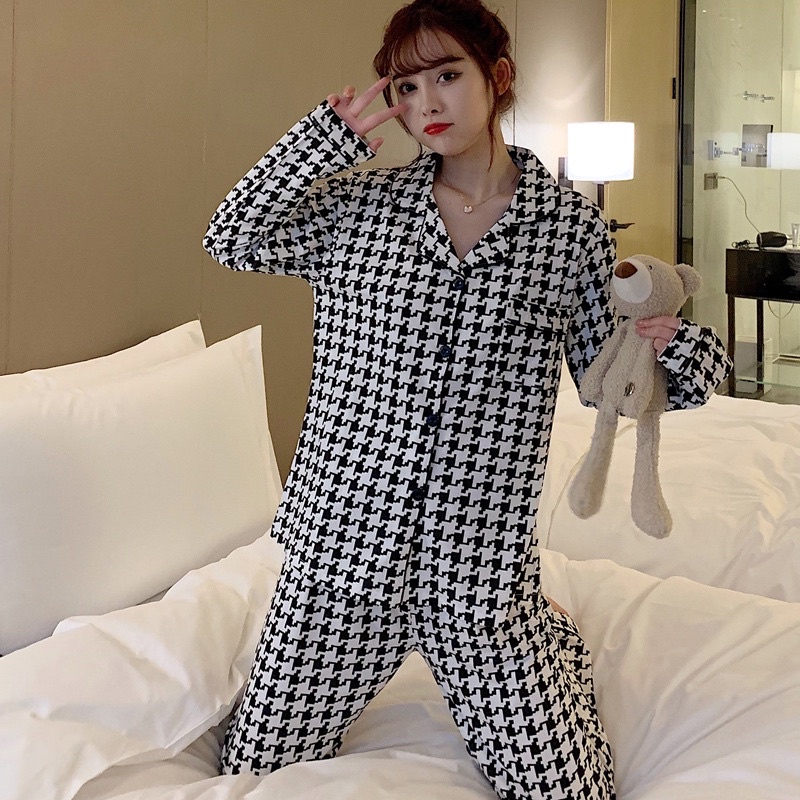BỘ PIJAMA LỤA ZICZAC CAO CẤP - bộ ngủ hoạ tiết ziczac siêu xinh