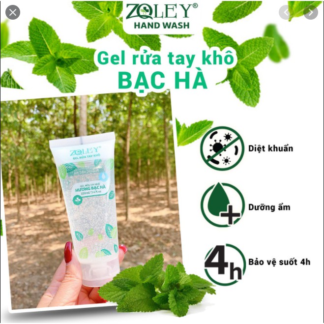 Gel rửa tay khô Zoley 100ml hoa anh đào/bạc hà/trà xanh