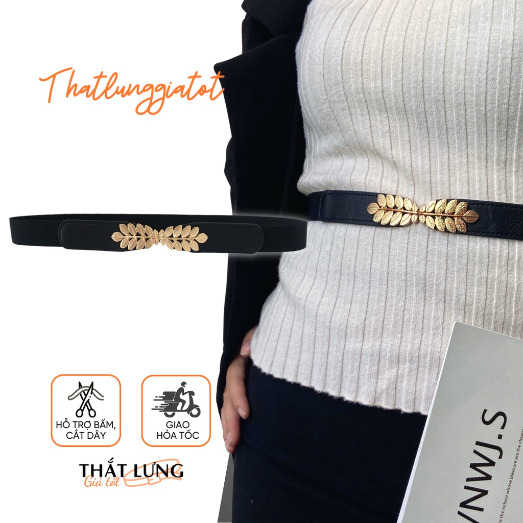 Đai váy bản nhỏ chiếc lá, dây belt cho nữ để nịt đầm 2.5cm DV067 - Thắt Lưng Giá Tốt