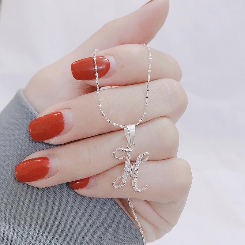 Dây chuyền chữ cái bạc ta - Dây chuyền nữ bạc ta mặt chữ cái - Vàng Bạc Khải Khải