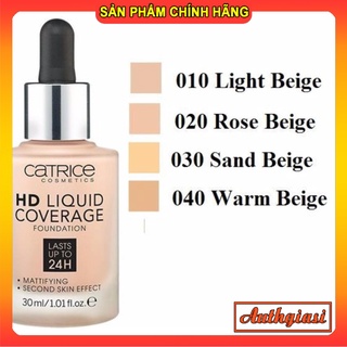 Kem nền kiềm dầu Catrice HD 24h Liquid Coverage Foundation che phủ tốt [Mẫu Mới 2019]