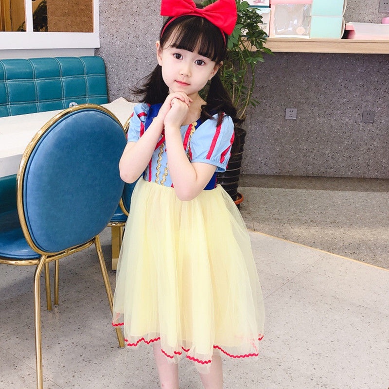 Đầm Công Chúa Bạch Tuyết Thời Trang Mùa Hè Xinh Xắn Cho Bé Gái