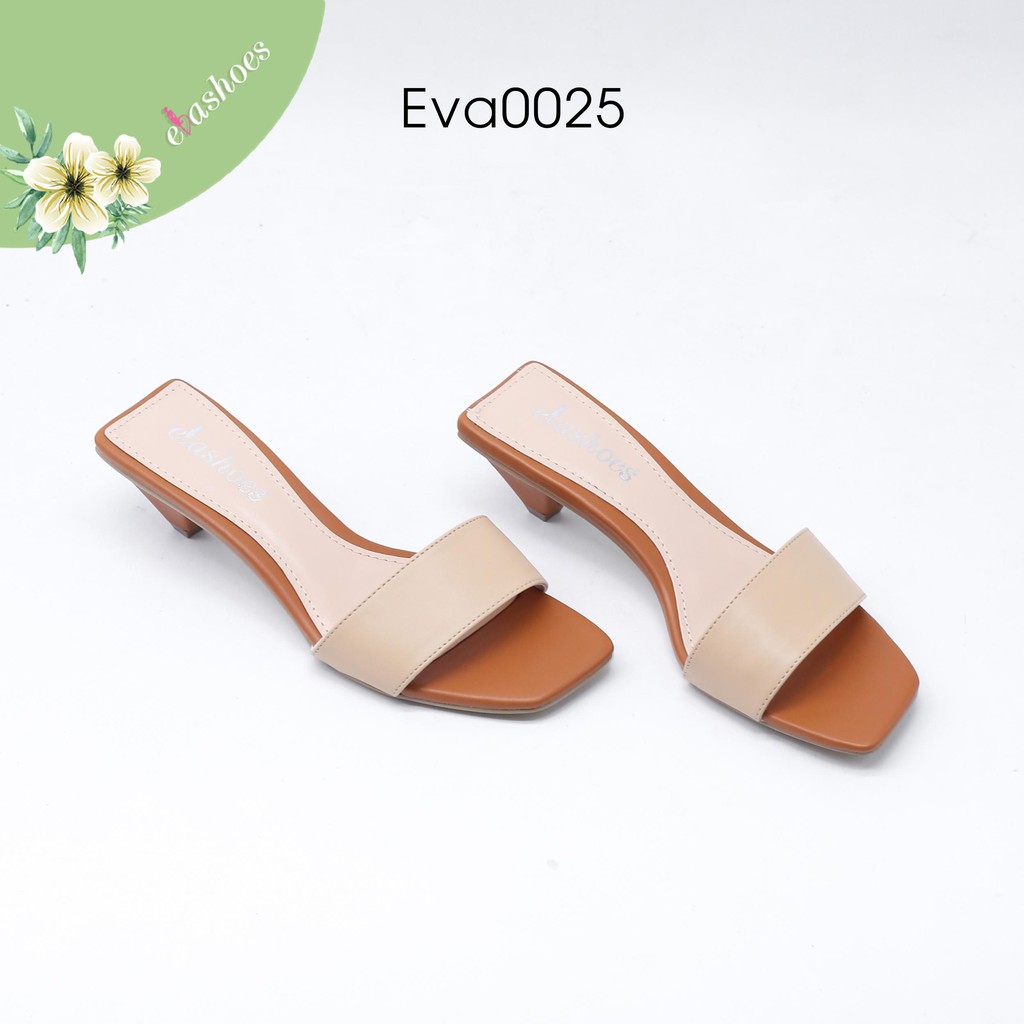 Dép Mũi Vuông Thời Trang Da PU 4cm Evashoes - Eva0025