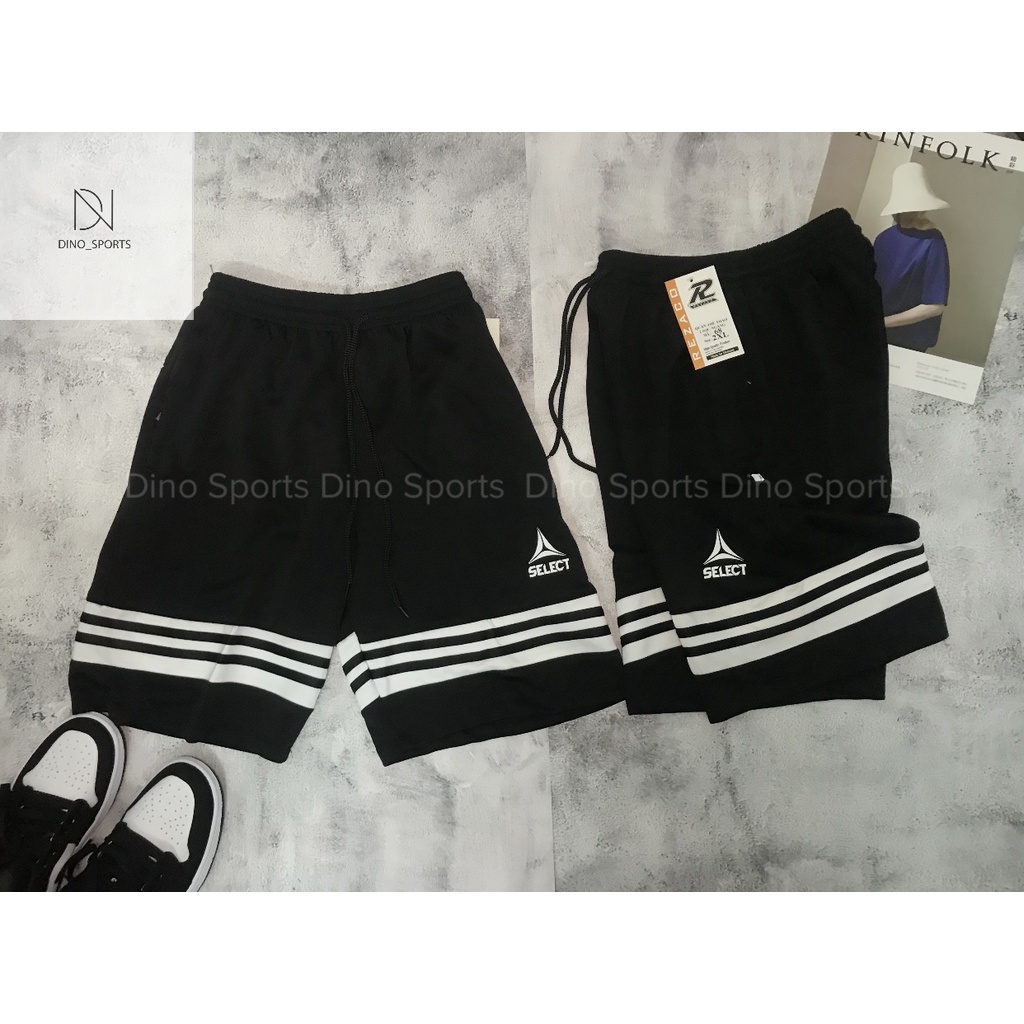 Quấn short thể thao DINO SPORTS quần đùi nam kẻ sọc trẻ trung và năng động, co giãn hoạt động thoải mái