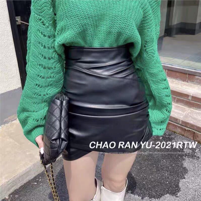 Chân váy da nhúm hàng Quảng Châu MS881 | BigBuy360 - bigbuy360.vn