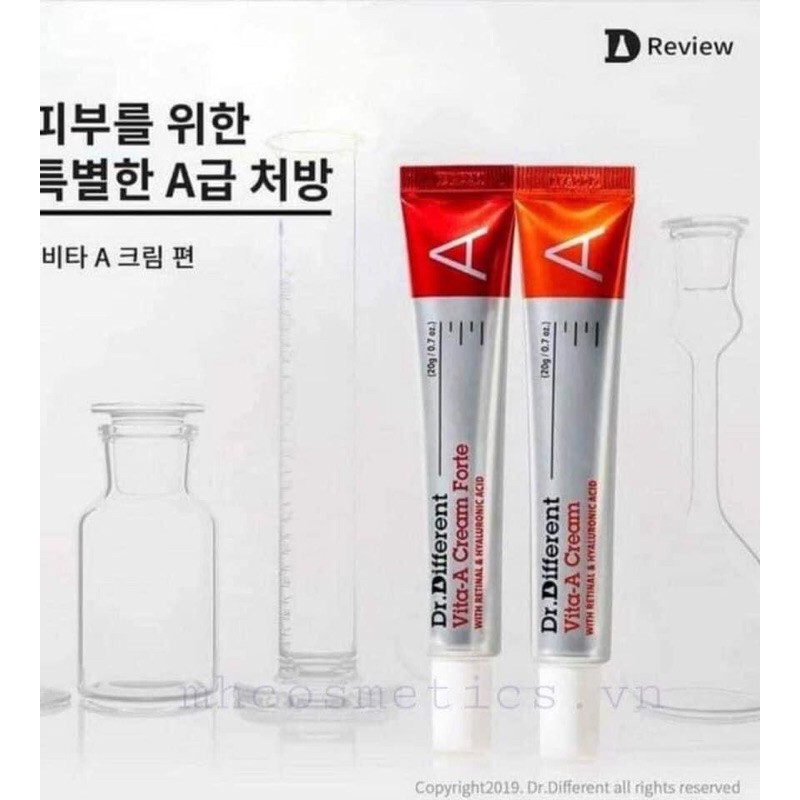 Kem dưỡng retinal reti A  Dr. different 0,05 0,1 0,12 % trẻ hoá da ngừa mụn