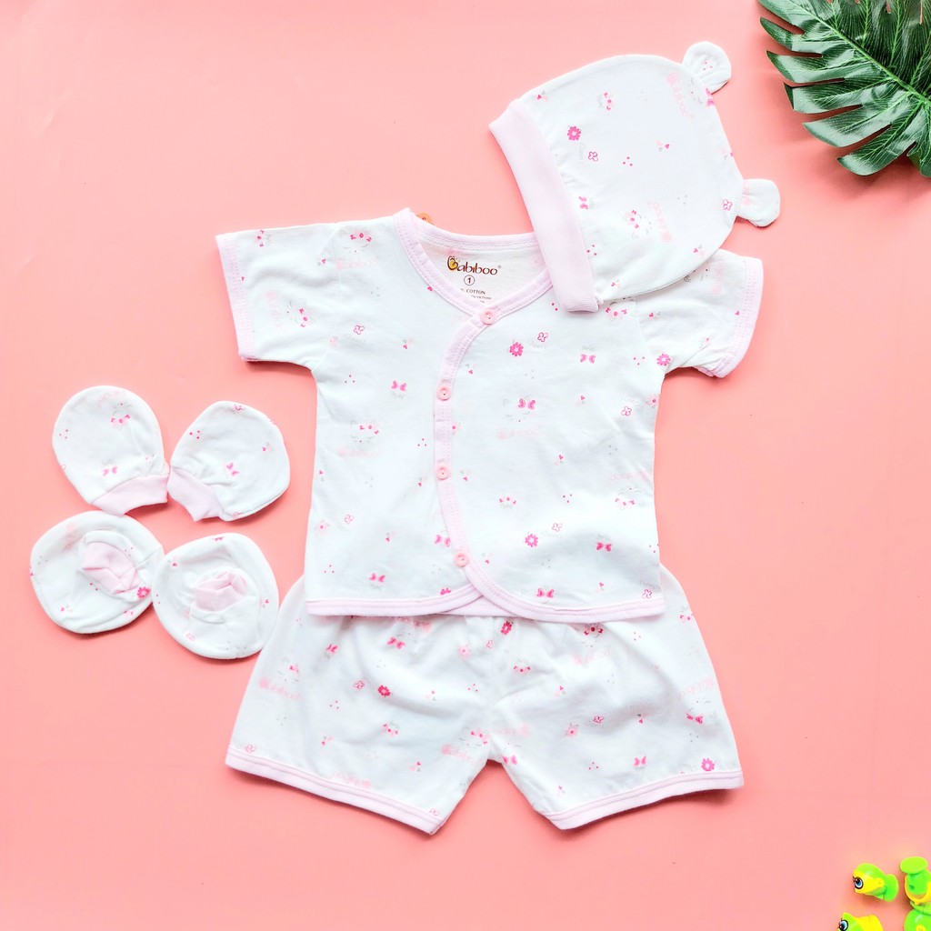 Set quần áo sơ sinh Babiboo 5 món dễ thương cho bé