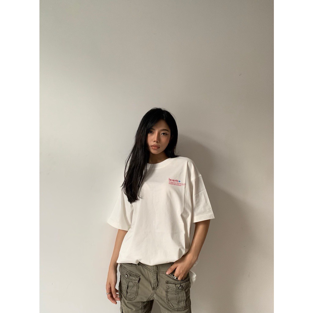 Áo Thun Local Brand Levents Trắng Chữ Đỏ Unisex Nam Nữ