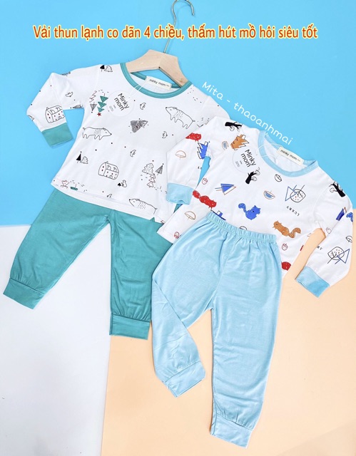 Bộ dài tay cho bé - Minky mom in hoạ tiết SIÊU YÊU SIÊU MỀM MÁT, thấm hút mồ hôi tốt - quần áp trẻ em