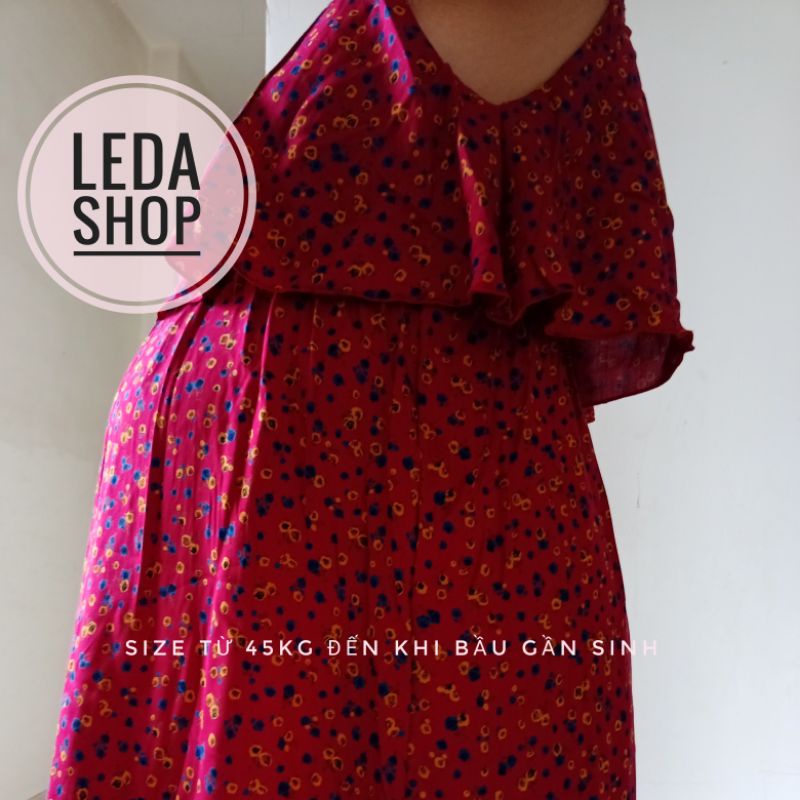 Đầm bầu, đầm maxi cho mẹ bầu và sau sinh vải tole thái mềm mát freesize từ 45 đến 63kg