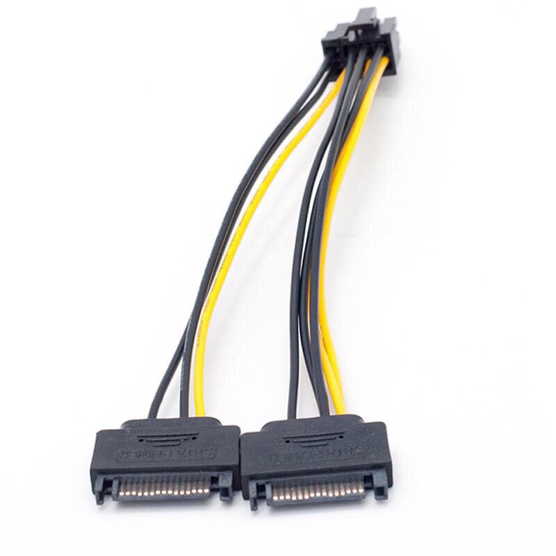 _Cáp chuyển và chia nguồn 2 đầu SATA sang 8 PIN 6+2  20Cm