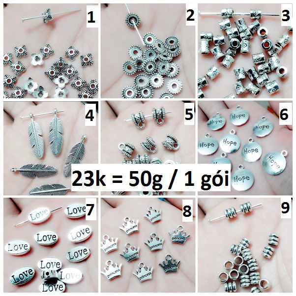 [Mã FAMAYFA2 giảm 10K đơn 50K] Charm sỉ 50g : 1 gói = 23k [ chuyên sỉ charm ]