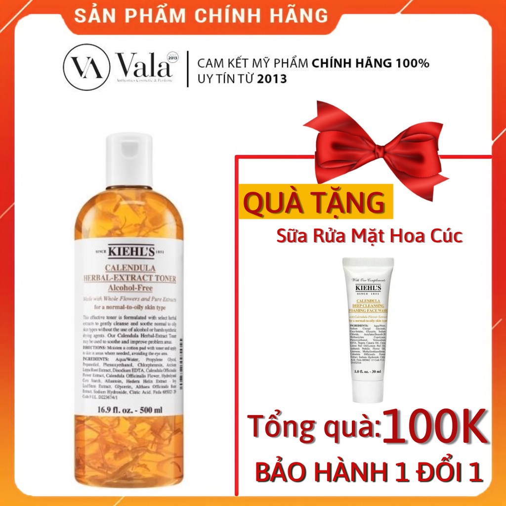 Toner Hoa Cúc Kiehls Dịu Nhẹ Sạch Sâu + Sữa rửa mặt hoa cúc kiehls