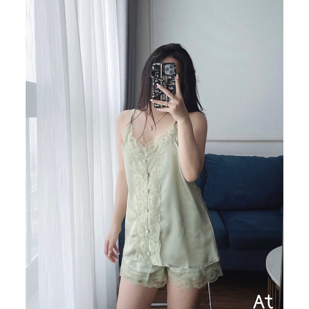 BỘ LỤA PHI 2S REN CÚC VẢI 3 MÀU