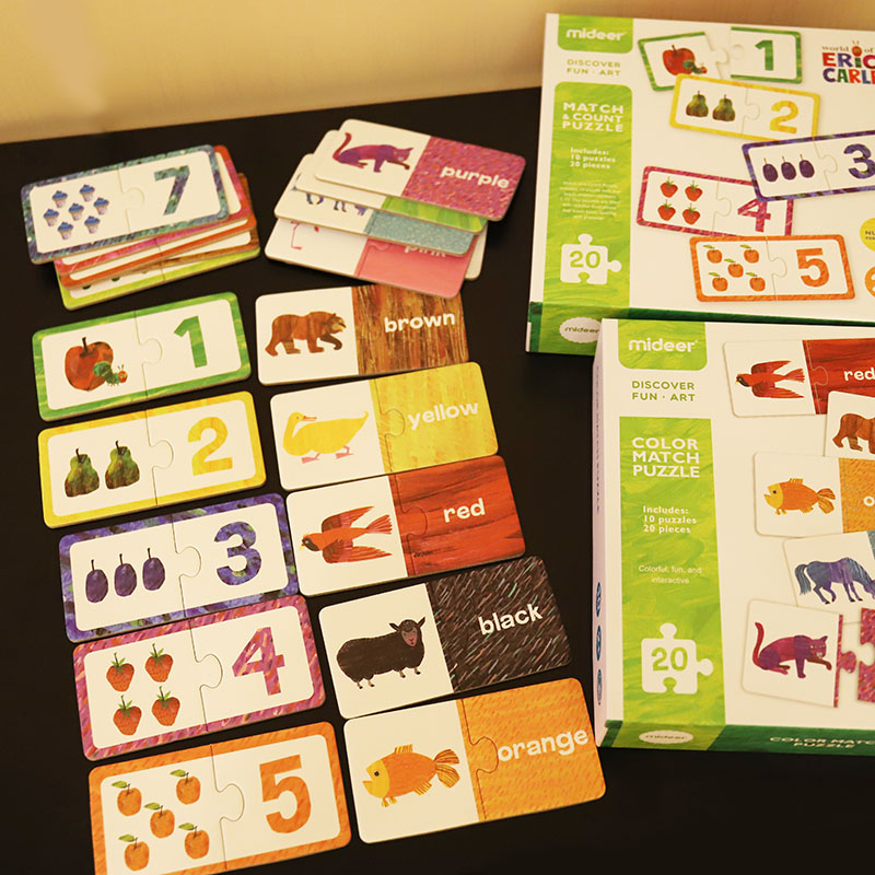 Ghép cặp số đếm Mideer 20 chi tiết - Match &amp; count puzzle X Eric Carle MD3087