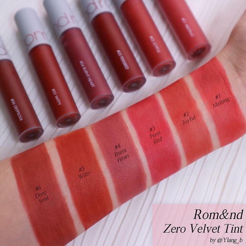 Tổng hợp Son Romand Zero Velvet Tint Chính Hãng