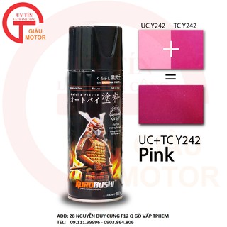 Sơn xịt samurai hệ thống màu 2 lớp yamaha - màu hồng ucy242+tcy242