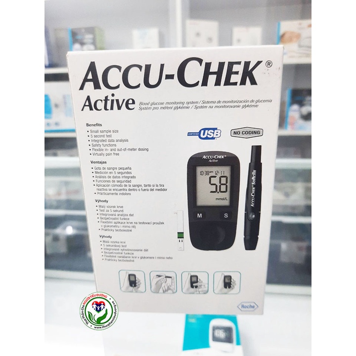 [Chính hãng] Máy đo đường huyết Accu-Chek Active Thế hệ 4 Năm 2022 – ROCHE Đức (Có tem chống hàng giả)