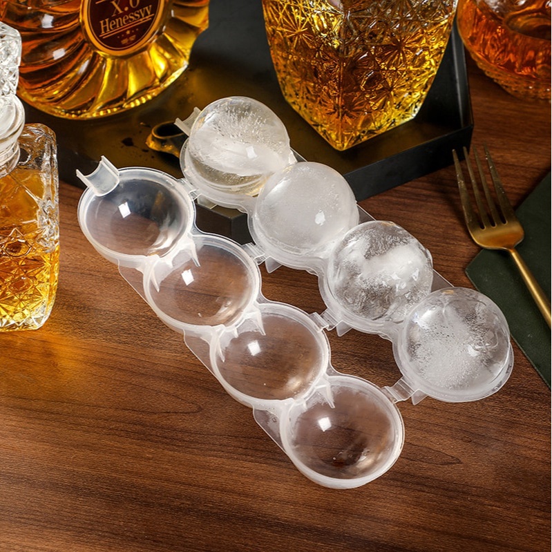 Khay Làm Đá Uống Rượu Whiskey Hình Cầu Bốn Lỗ
