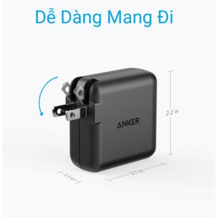 Sạc Nhanh Anker A2023 Chính Hãng 24w Hai Cổng Sạc, Dùng Cho SamSung, Iphone, Ipad, Bảo hành 12 Tháng (Nguyên Hộp)