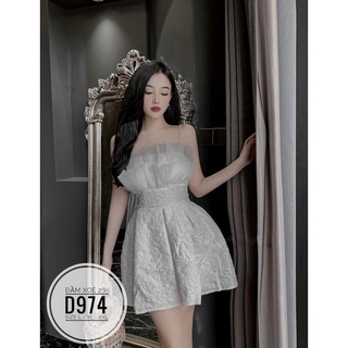 ĐẦM ĐI TIỆC BIG SIZE HAI DÂY  DÁNG XÒE SANG CHẢNH