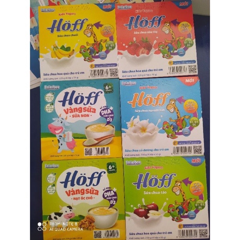 Sữa chua Hoff trái cây cao cấp (lốc 4 hộp) 6m+