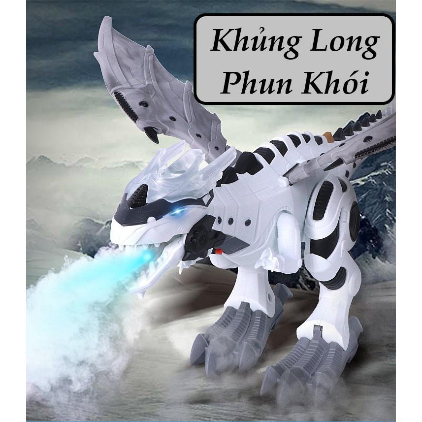 Khủng Long Biết Đi, Phun Khói, Phun Lửa Điện, Có Âm Thanh, Ánh Sáng Sinh Động Cho Bé