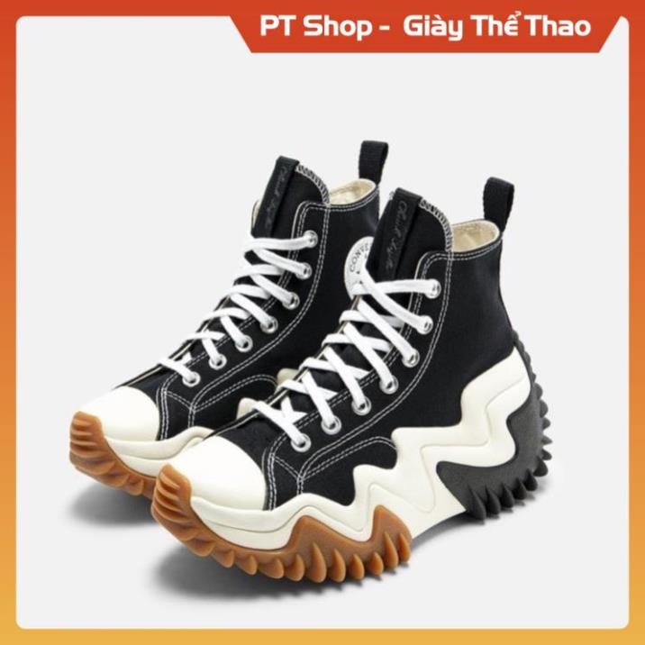 Giày Sneaker Cv run motion cao thấp cổ màu đen trắng nâu, Giầy Sneaker Conver 1970s hight low