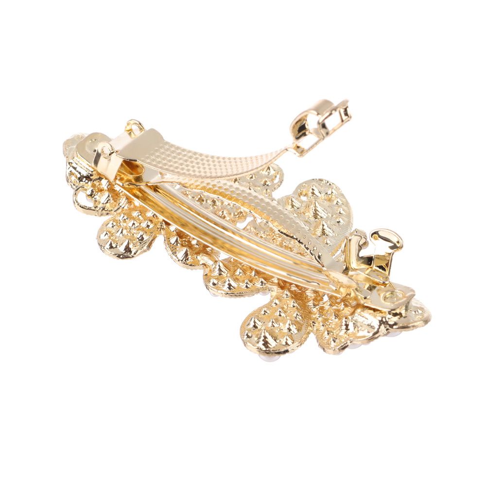 Kẹp tóc hình bướm đính ngọc trai nhân tạo phong cách Hàn Quốc