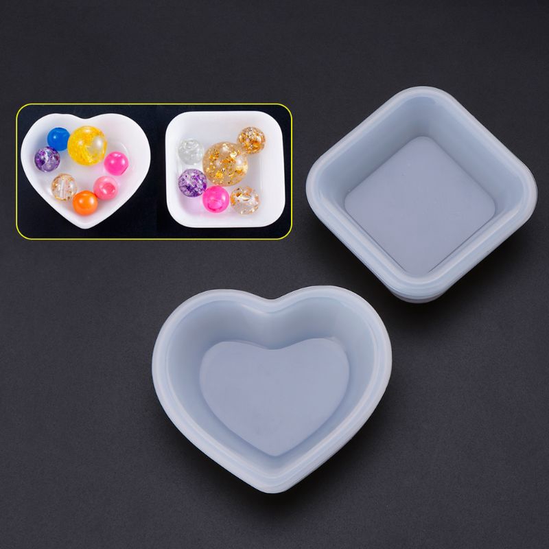 Khuôn Silicone Làm Đồ Trang Sức Hình Vuông / Trái Tim