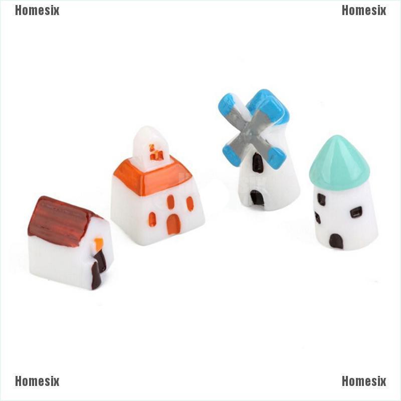 Set 4 Mô Hình Nhà Búp Bê Mini Trang Trí Tiểu Cảnh