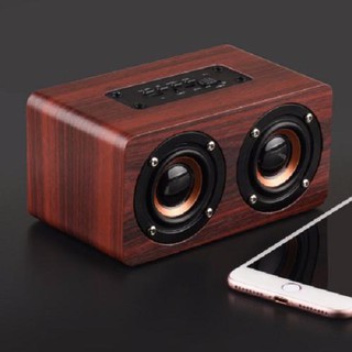 Loa gỗ Super Bass Vi tính -Loa bluetooth âm thanh nổi HIFI Stereo speaker W5 -dc2179