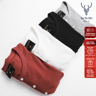 | Satoshi | Áo Thun Nam SATS21 Cổ Trụ Vải Waffle Cotton Thoáng Mát Mềm Mịn, Dễ Phối Đồ