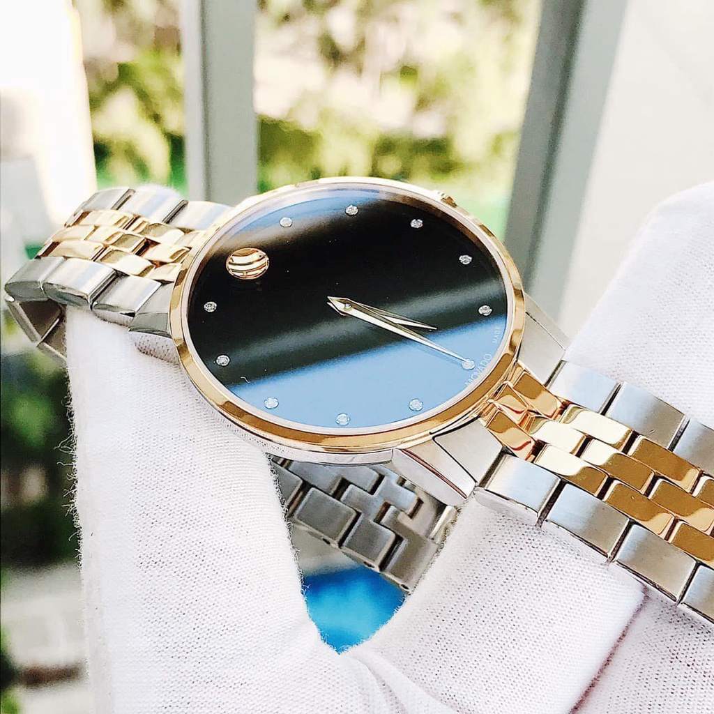 Đồng Hồ Nam Movado Museum Classic Black Diamond 0607202