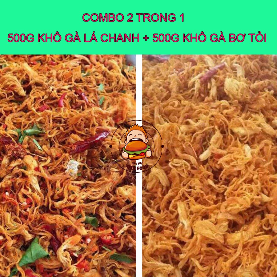 [ COMBO 2 TRONG 1 ] 500Gr Khô gà lá chanh + 500Gr Khô gà bơ tỏi ( Giòn ngon – Đậm vị ) | Yotafood