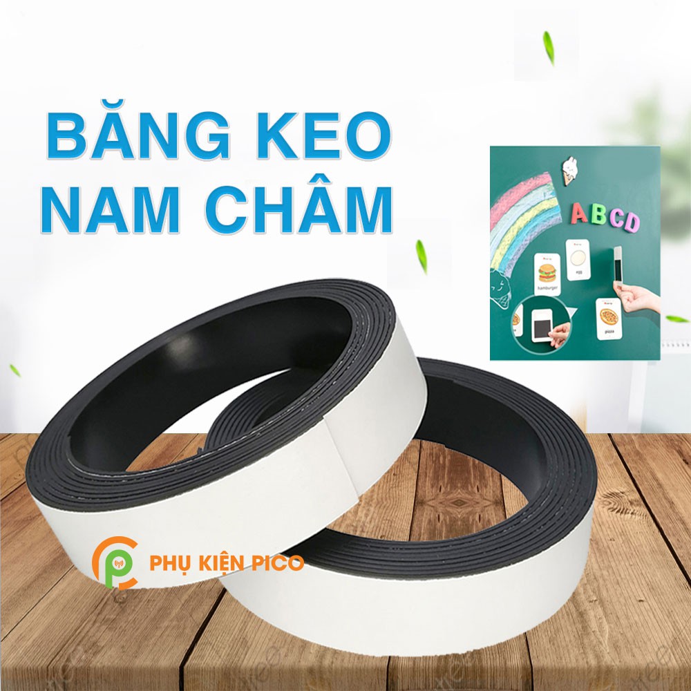 Nam châm dẻo có băng keo cuộn dài 1m, 2m, 3m làm bảng tên, ghi thông tin lên bảng từ, tủ lạnh, rèm cửa sổ