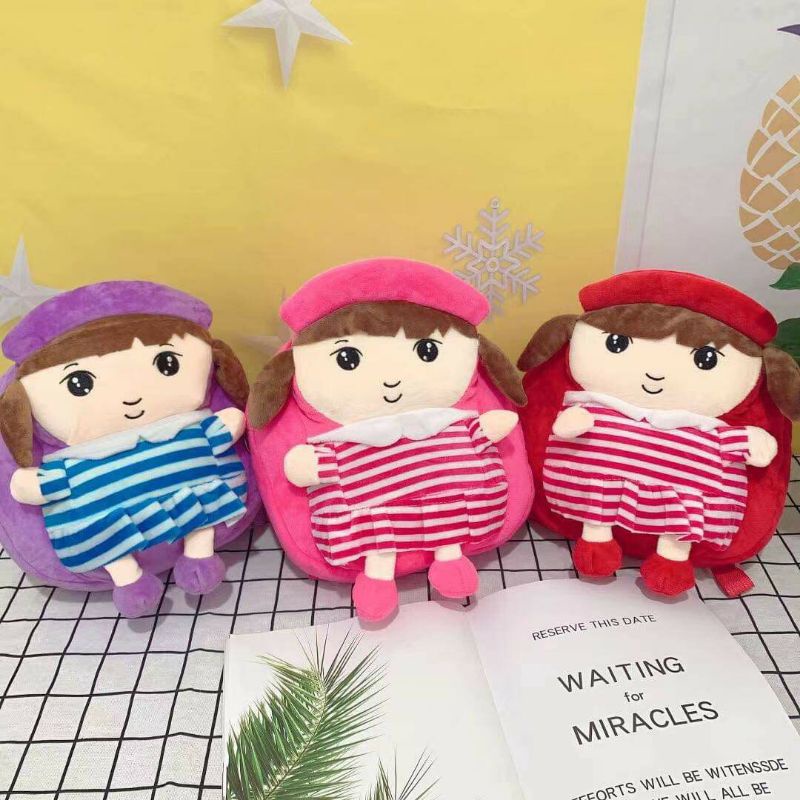 Balo 3d thú bông mini ,balo chất nhung mịn cho bé gái dễ thương đi học mẫu giáo _balo cho bé