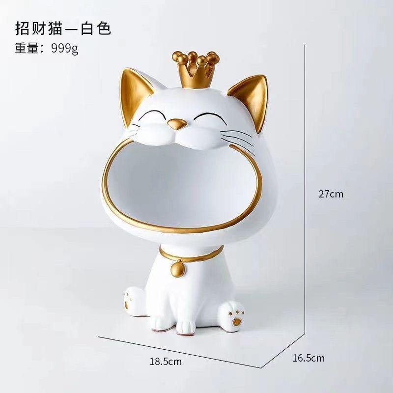 Mèo há miệng , mèo thần tài để chìa khoá, để bánh kẹo decor