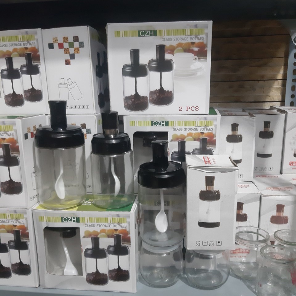 Combo 2-4 Hũ thủy tinh cao cấp đựng gia vị kèm thìa