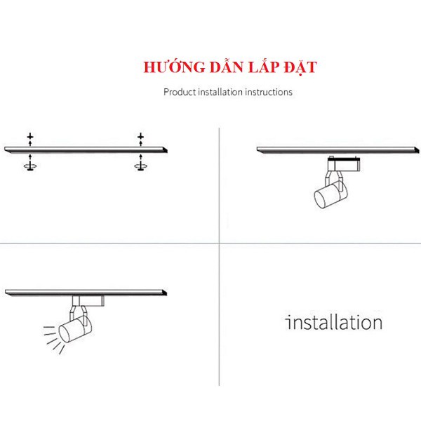 Combo bộ sản phẩm 4 đèn rọi ray 20W + 1 thanh ray 2 mét.