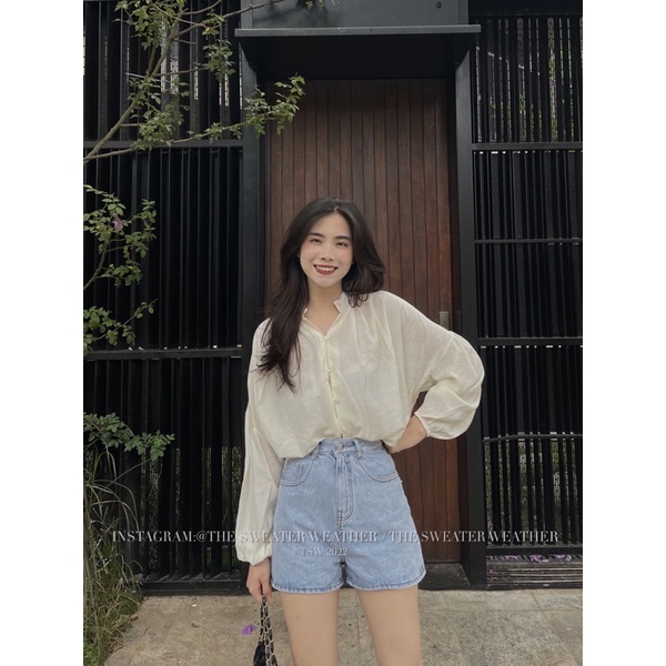 Áo sơ mi đũi tơ cổ tàu TSW (ảnh thật)