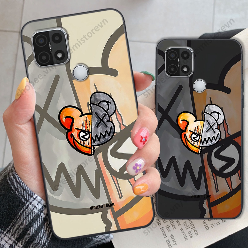 Ốp lưng Oppo A15 / A15s hình kaws, kith, bear brick nổi 3D phong cách độc đáo