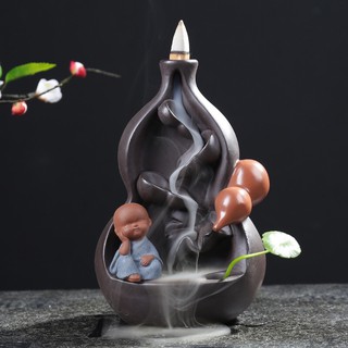 Thác khói trầm hương chú tiểu hồ lô