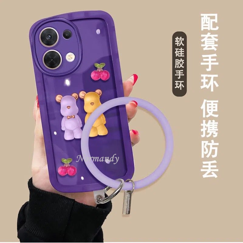 Ốp Điện Thoại Dẻo Trong Suốt Họa Tiết Chú Gấu & Cherry 3D Cho OPPO Reno8 Z 8Pro Reno 8 8Z 7 7Z 7Pro Z Pro 5G 4G 2022