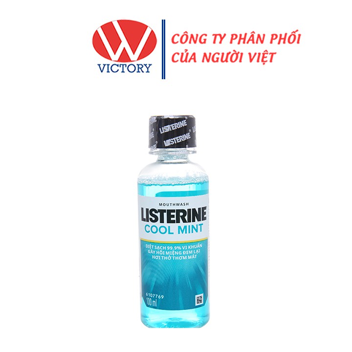 Nước súc miệng Listerine Cool Mint (100ml) - Ngừa sâu răng, hôi miệng - Victory Pharmacy